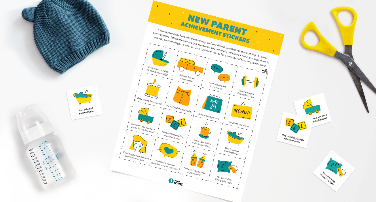 New Parent Achievement Stickers Mockup