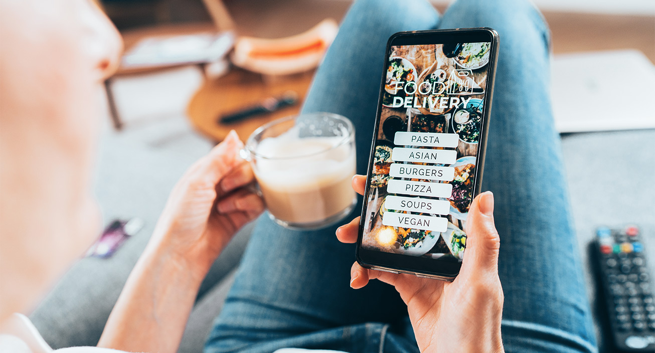 ordering food on mobile phone