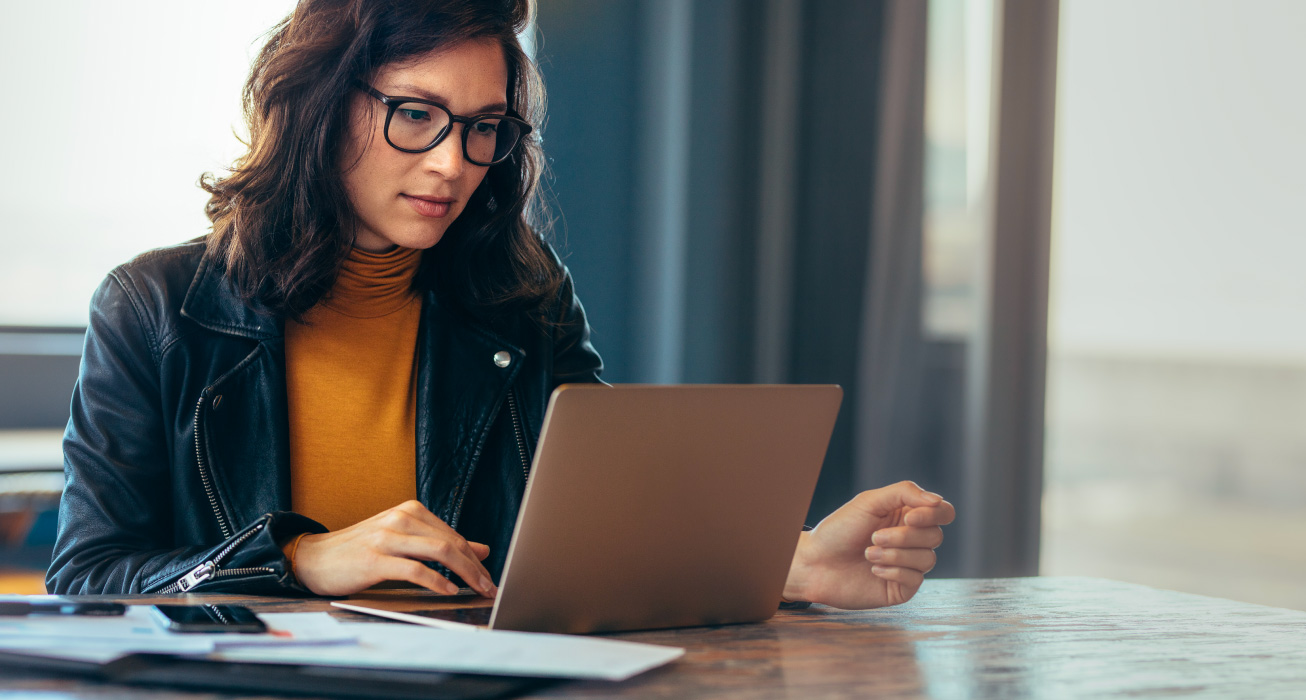 Woman Working on Laptop